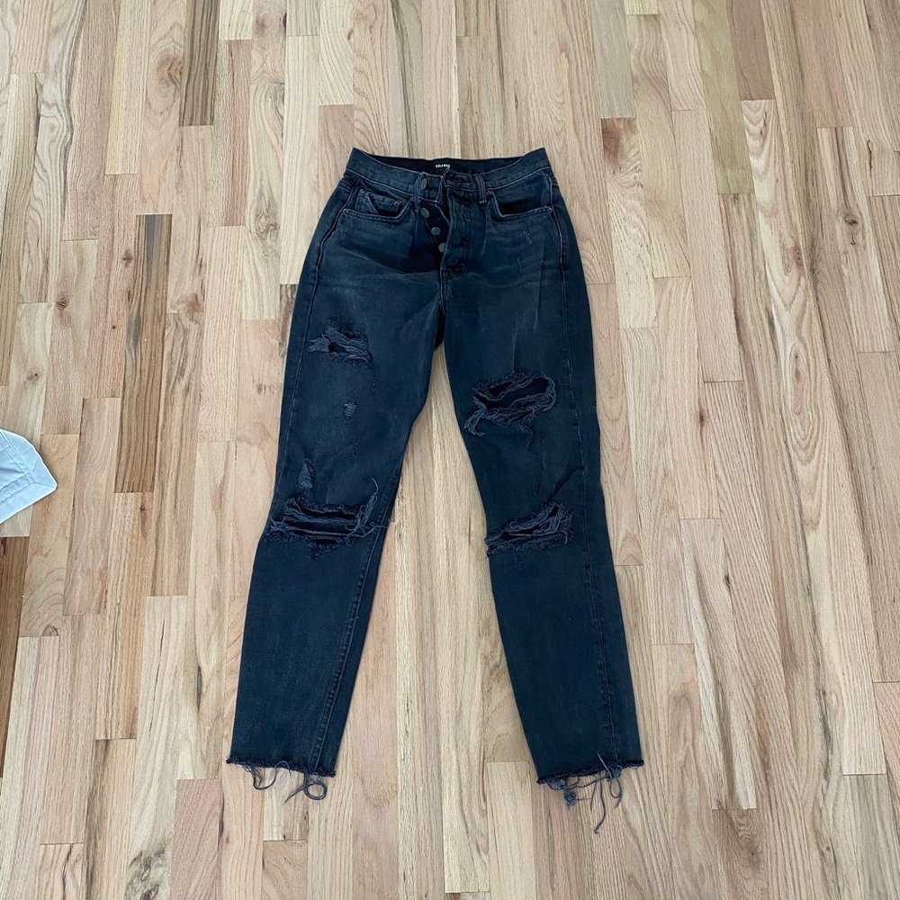 Grlfrnd black distressed jeans
